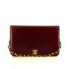 Chanel Mademoiselle handbag in burgundy leather - 360 thumbnail