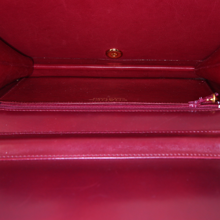 Bolso de mano Chanel Mademoiselle en cuero color burdeos - Detail D2