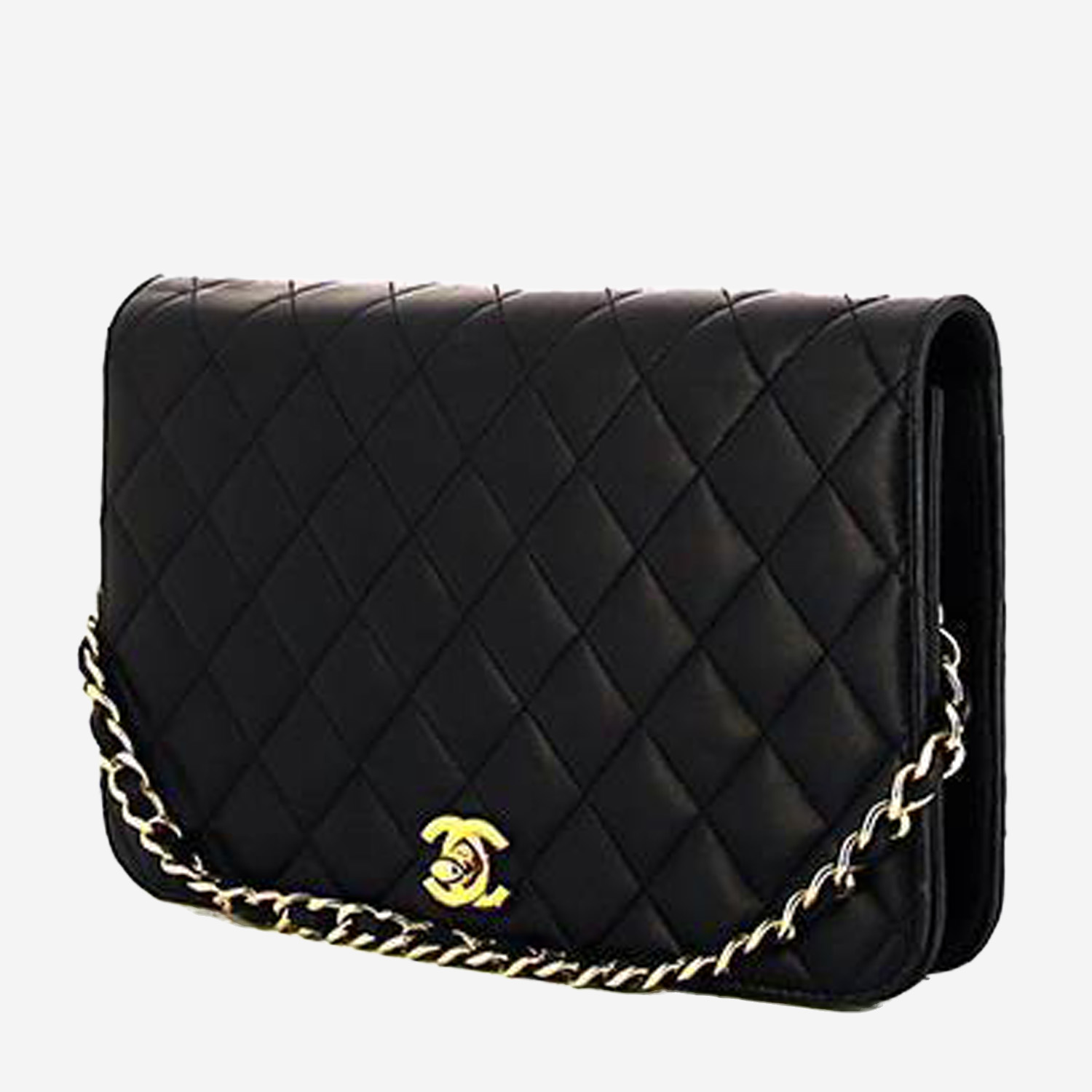 Chanel Mademoiselle bag worn on the shoulder or carried in the hand in black quilted leather