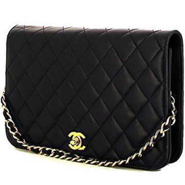 Bolso para llevar al hombro o en la mano Chanel Mademoiselle en cuero acolchado negro