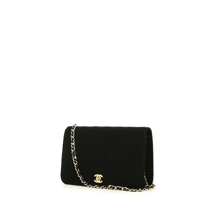 Chanel Mademoiselle bag worn on the shoulder or carried in the hand in black jersey canvas - 00pp