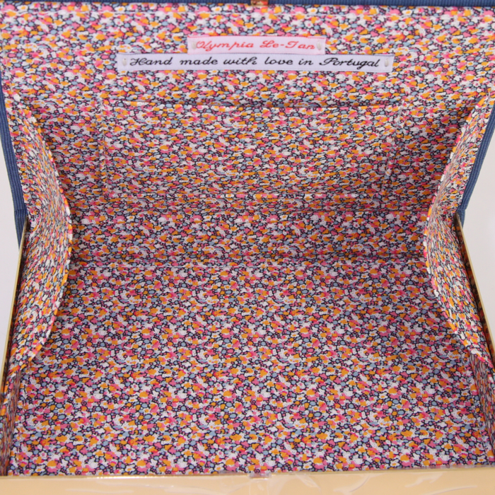 Olympia Le-Tan Whistler British Columbia clutch in blue embroidered canvas n°02/16 - Detail D3