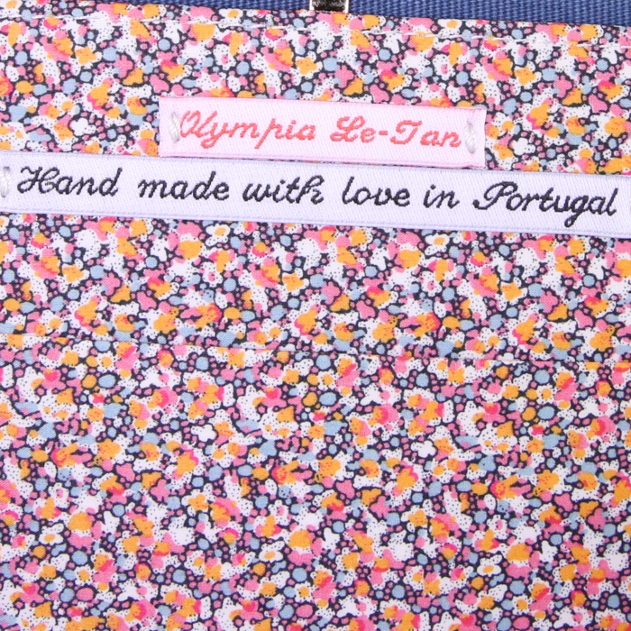 Minaudière Olympia Le-Tan Whistler British Columbia en tissu brodé bleu n°02/16 - Detail D4