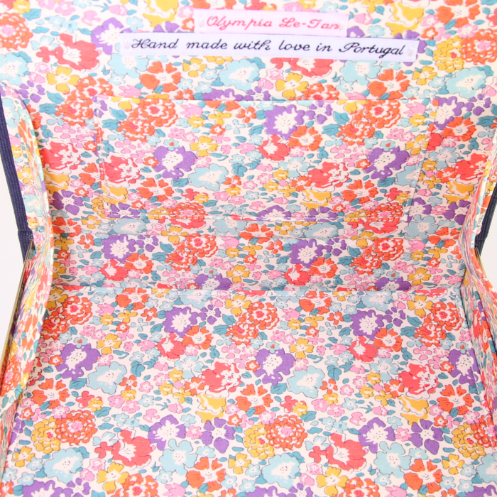 Olympia Le-Tan The New Yorker clutch in dark blue embroidered canvas n°01/16 - Detail D3