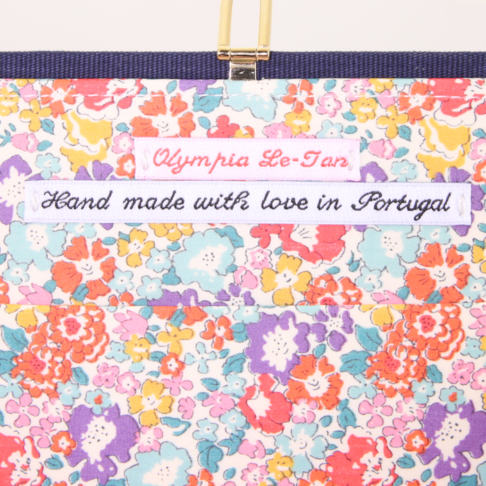 Olympia Le-Tan The New Yorker clutch in dark blue embroidered canvas n°01/16 - Detail D4