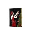 Olympia Le-Tan Christmas Tree clutch in black embroidered canvas n°11/16 - 00pp thumbnail