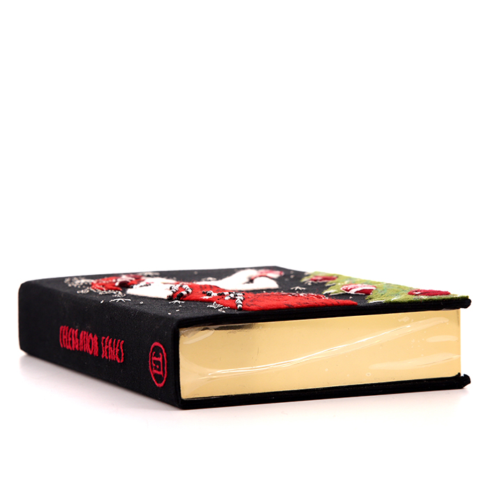 Olympia Le-Tan Christmas Tree clutch in black embroidered canvas n°11/16 - Detail D5