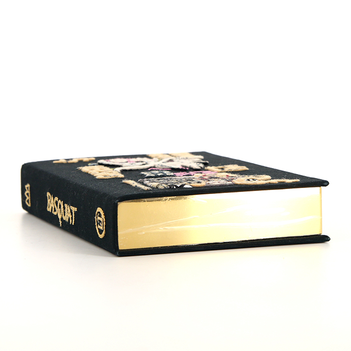 Olympia Le-Tan Basquiat Versus clutch in black embroidered canvas n°34/77 - Detail D5