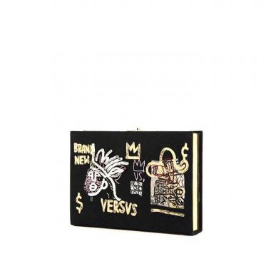 Olympia Le-Tan Basquiat Versus clutch in black embroidered canvas n°34/77