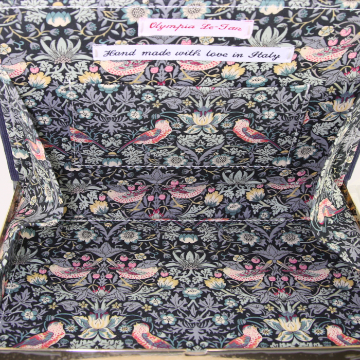 Olympia Le-Tan Alice in Wonderland clutch in dark blue embroidered canvas n°21/32 - Detail D3