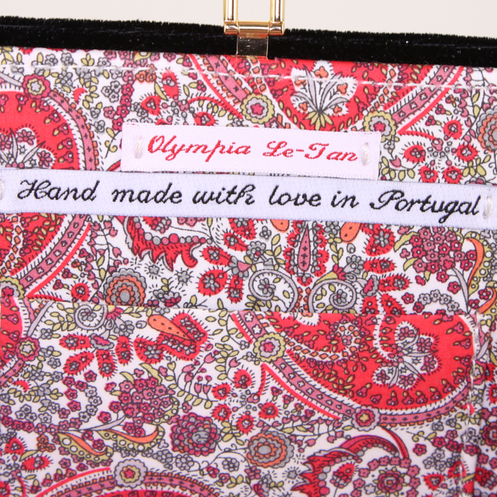 Olympia Le-Tan clutch Bee in black velvet  n°1/16 - Detail D4