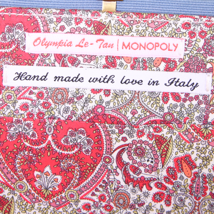 Bolso joya Olympia Le-Tan Community Chest en tela bordada azul  n°1/16 - Detail D4