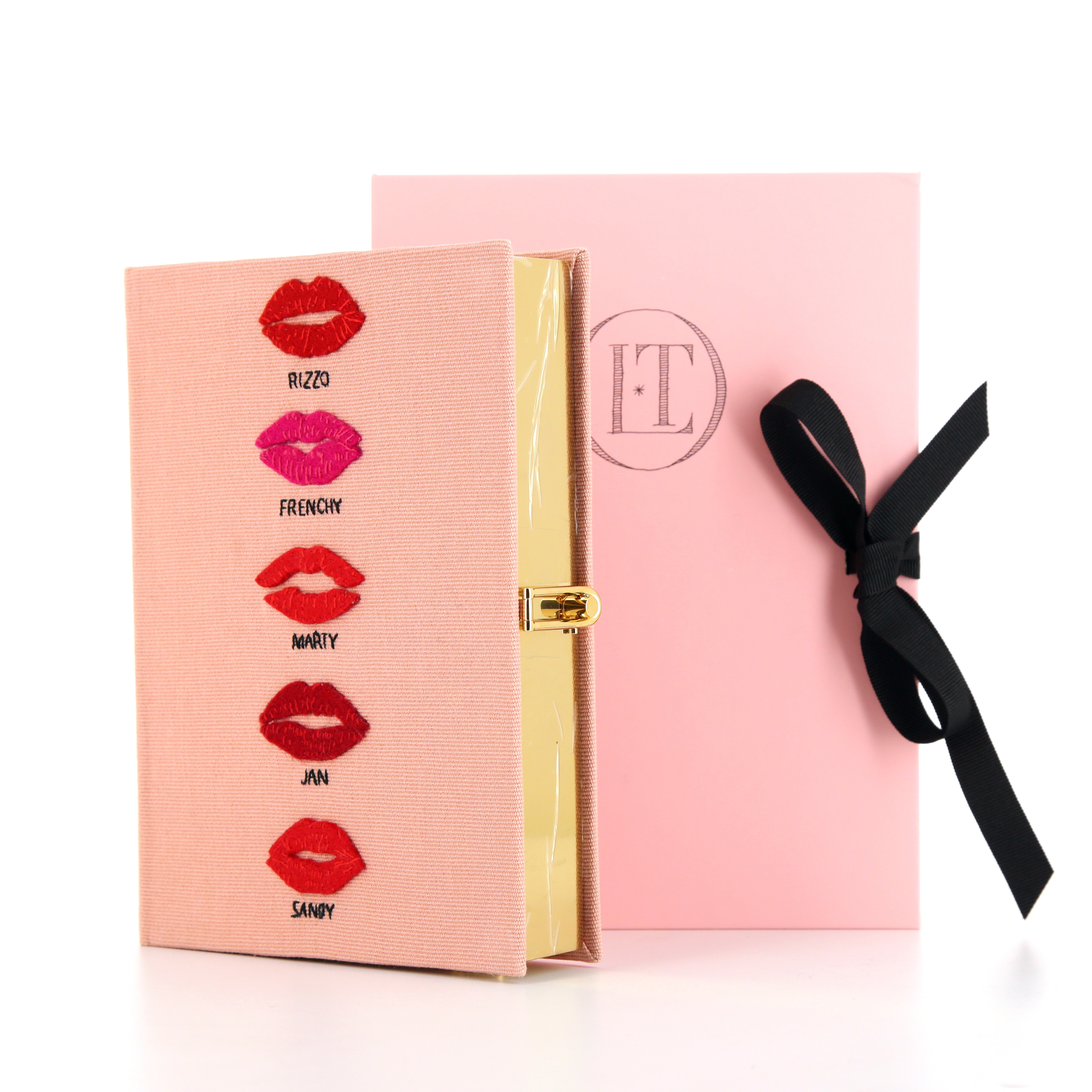 Olympia Le-Tan Grease clutch in pink embroidered canvas n°15/77 - Detail D1