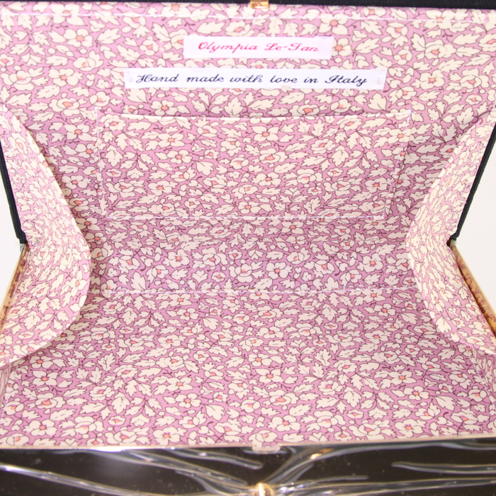 Bolso joya Olympia Le-Tan Pack Man Waka! Waka! en tela bordada negra Artist Proof - Detail D3