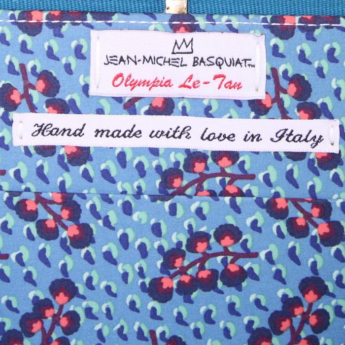 Olympia Le-Tan Basquiat Angel clutch in blue canvas - Detail D4