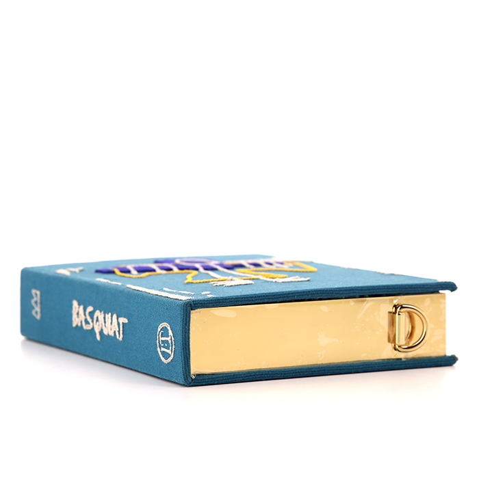 Olympia Le-Tan Basquiat Angel clutch in blue canvas - Detail D5