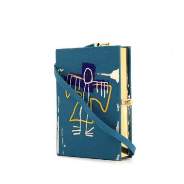Olympia Le-Tan Basquiat Angel clutch in blue canvas