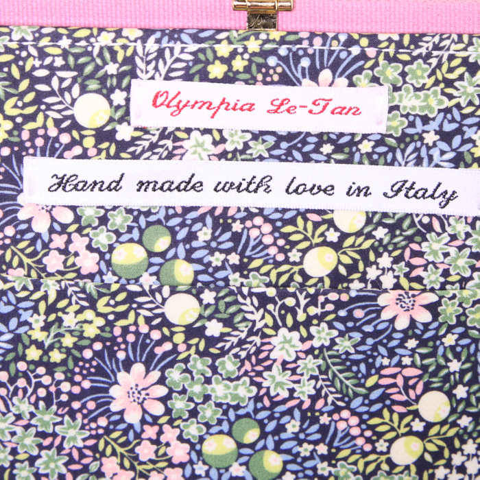 Minaudière Olympia Le-Tan  The New Yorker en tissu brodé rose n°12/32 - Detail D4