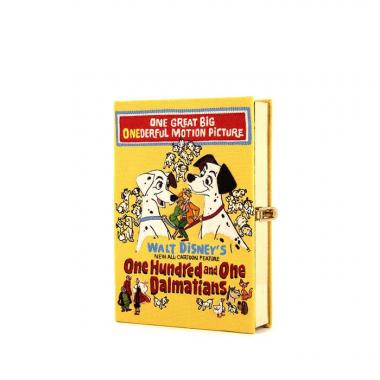 Minaudière Olympia Le-Tan One hundred and one dalmatians en tissu brodé jaune Artist Proof n°1