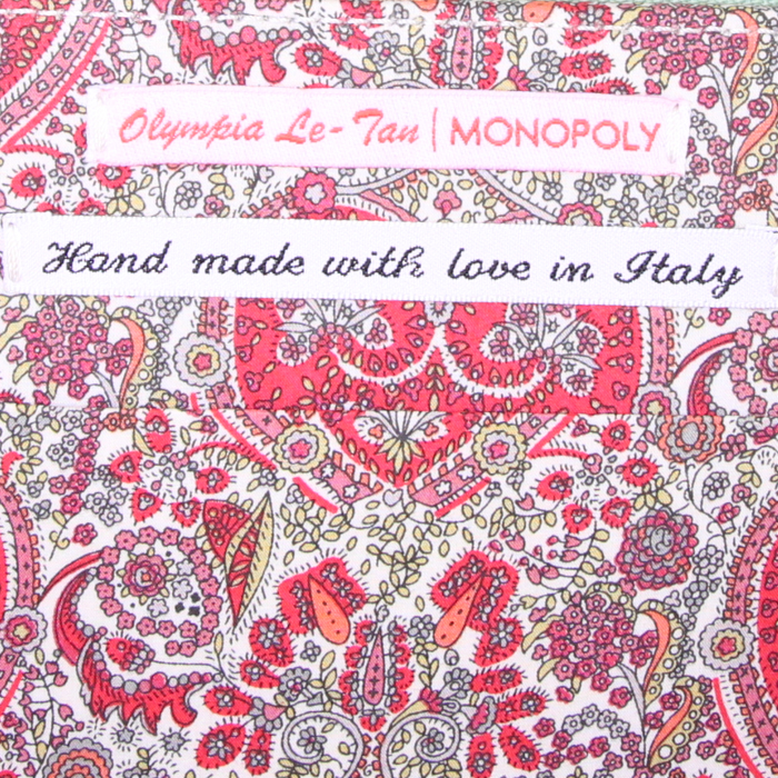 Bolso joya Olympia Le-Tan Rue de la Paix en tela bordada azul, negra y verde - Detail D4