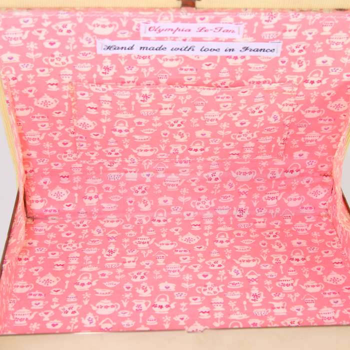 Bolso joya Olympia Le-Tan Alice in wonderland en tela bordada amarilla Artist Proof n°1 - Detail D3