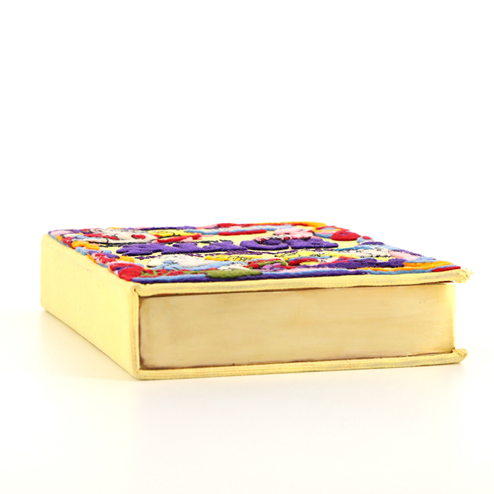 Olympia Le-Tan Alice in wonderland clutch in yellow embroidered canvas Artist Proof n°1 - Detail D5
