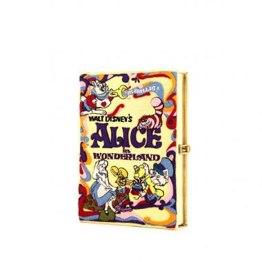 Bolso joya Olympia Le-Tan Alice in wonderland en tela bordada amarilla Artist Proof n°1
