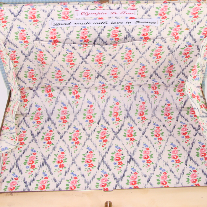 Olympia Le-Tan Sleeping Beauty clutch in blue canvas Artist Proof n°1 - Detail D3