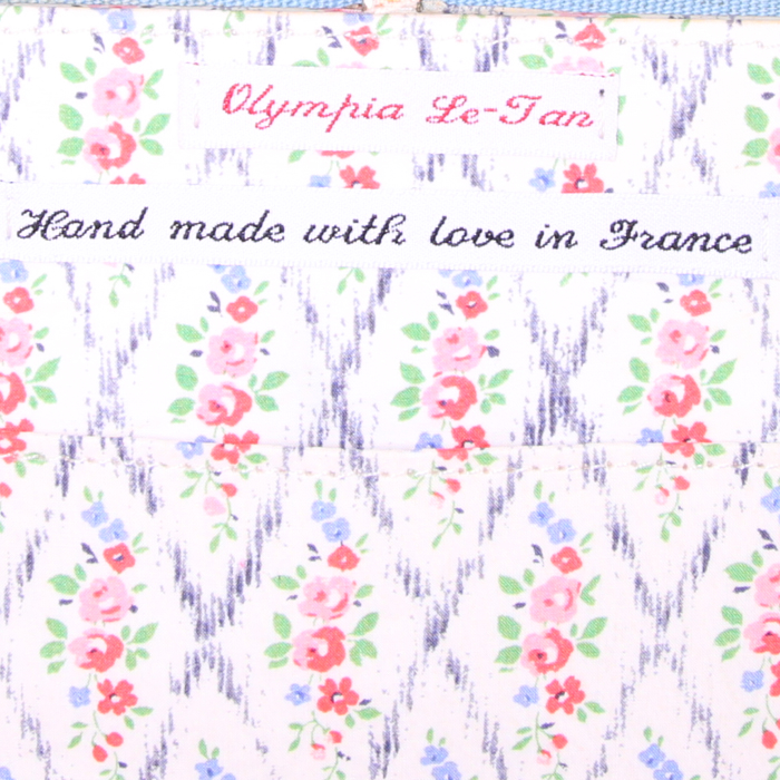 Olympia Le-Tan Sleeping Beauty clutch in blue canvas Artist Proof n°1 - Detail D4