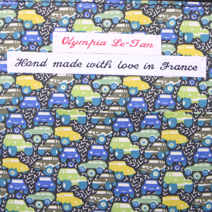 Olympia Le-Tan Frankenstein clutch in black and green embroidered canvas n°13/32 - Detail D4