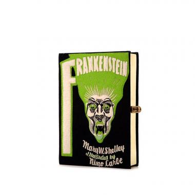 Borsettina da sera Olympia Le-Tan Frankenstein in tessuto ricamato nero e verde con motivo n°13/32
