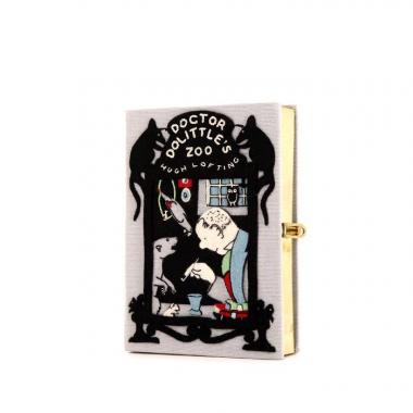 Minaudière Olympia Le-Tan Dr. Do Little en tissu brodé gris Artist Proof n°1