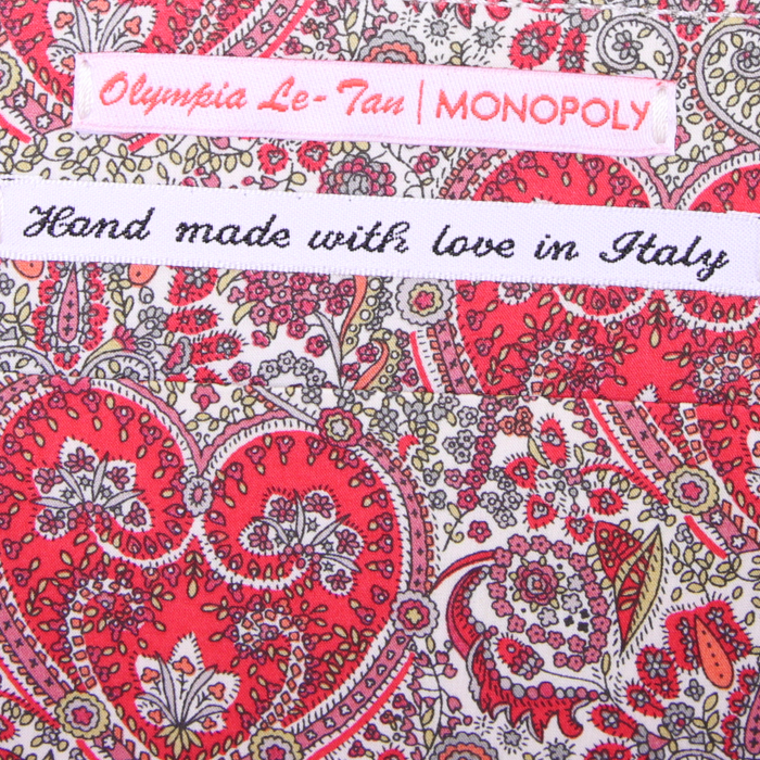 Minaudière Olympia Le-Tan Community Chest en tissu brodé orange n°1/16 - Detail D4