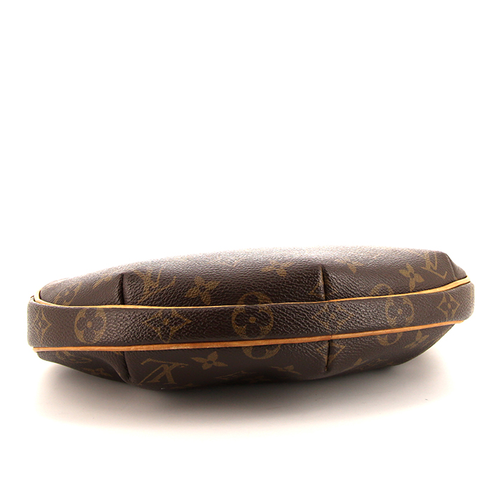 Louis Vuitton Croissant handbag in brown monogram canvas and natural leather - Detail D4