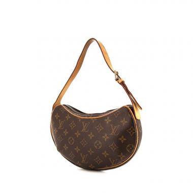 Bolso de mano Louis Vuitton Croissant en lona Monogram marrón y cuero natural