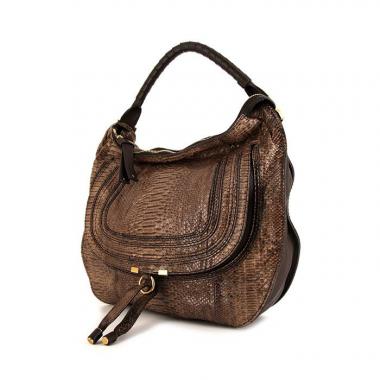 Bolso de mano Chloé Marcie en cuero marrón