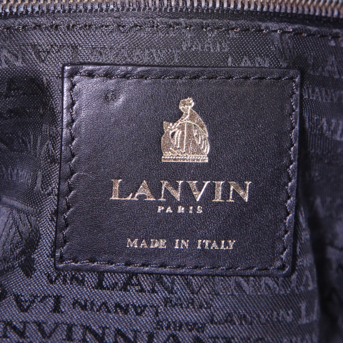 Lanvin shoulder bag in taupe leather - Detail D4