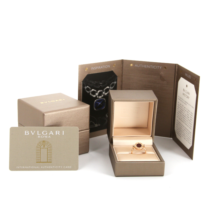 Bulgari Bulgari Bulgari ring in pink gold,  mother of pearl and cornelian - Detail D3