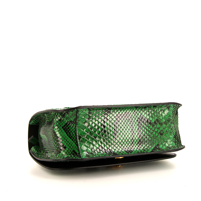 Versace Virtus shoulder bag in green python - Detail D5