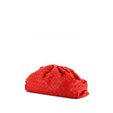 Pochette Bottega Veneta The Pouch in pelle intrecciata rossa