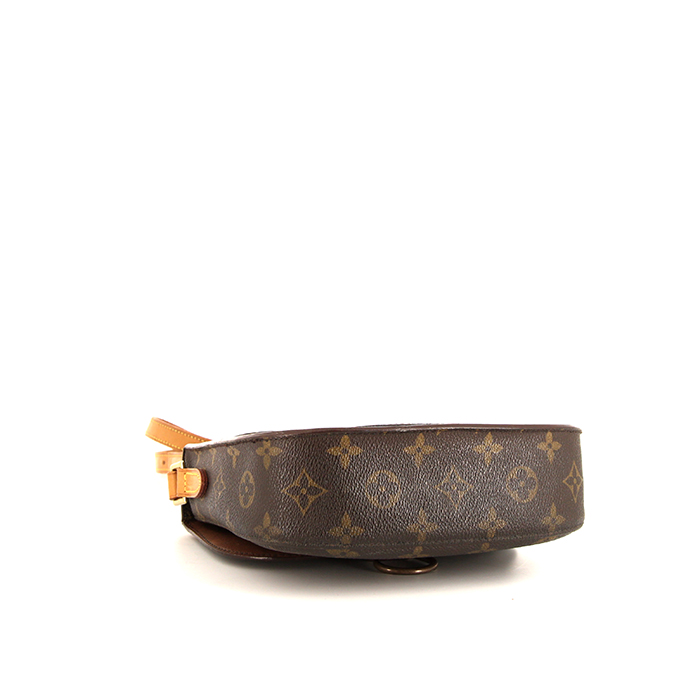 Louis Vuitton Cartouchiére messenger bag in brown monogram canvas and natural leather - Detail D4