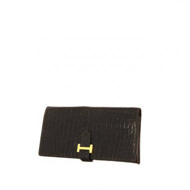 HERMES Bearn H Wallet Black Alligator Crocodile Constance Buckle - Chelsea  Vintage Couture