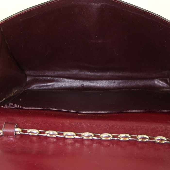 Sac à main Celine Vintage en cuir bordeaux - Detail D2
