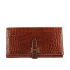 Hermès Béarn wallet in brown alligator - 360 thumbnail