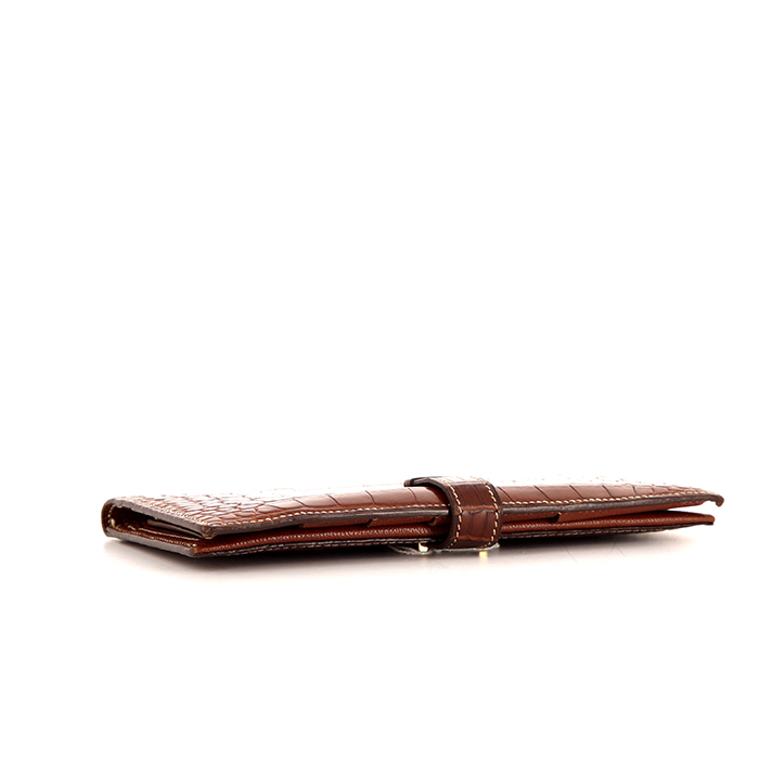 Portafogli Hermès Béarn in alligatore marrone - Detail D4
