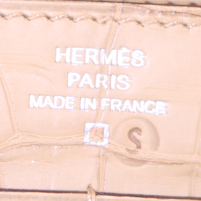 Portefeuille Hermes Dogon - Pocket Hand en alligator beige - Detail D3