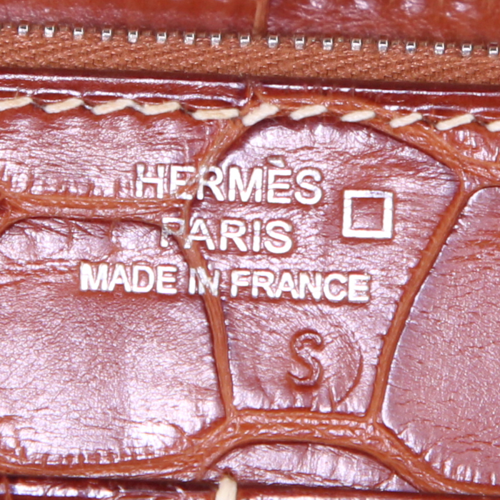 Hermes Dogon - Pocket Hand wallet in fawn alligator - Detail D3