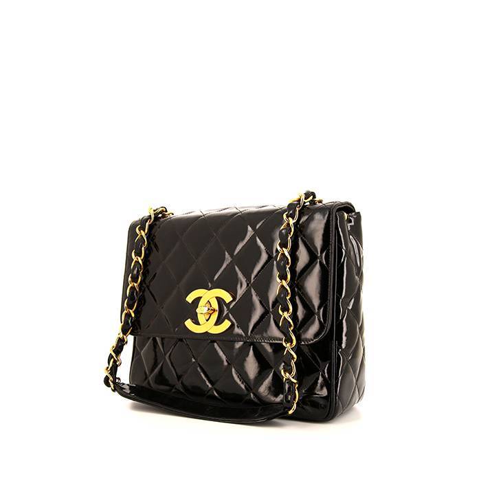 Borsa Chanel Vintage in pelle trapuntata nera verniciato