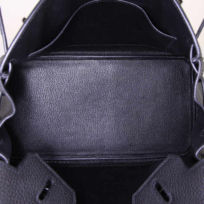 Bolso de mano Hermes Birkin 25 cm en cuero togo negro - Detail D2