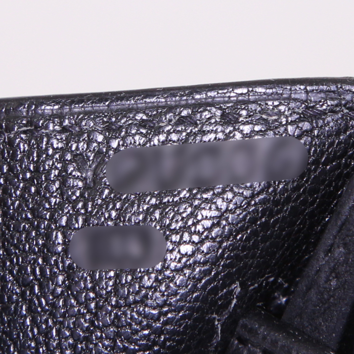 Bolso de mano Hermes Birkin 25 cm en cuero togo negro - Detail D4